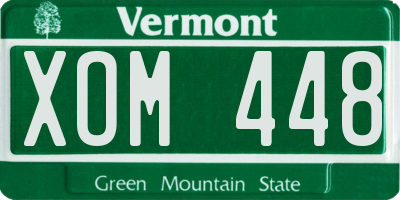 VT license plate XOM448