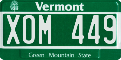VT license plate XOM449