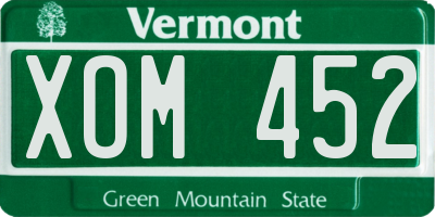 VT license plate XOM452