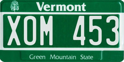 VT license plate XOM453