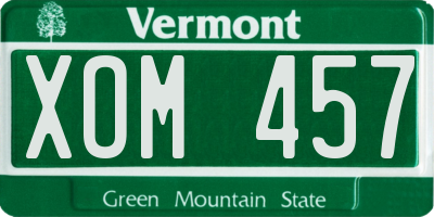 VT license plate XOM457
