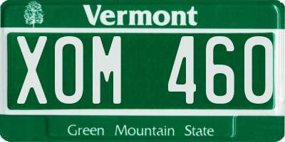 VT license plate XOM460