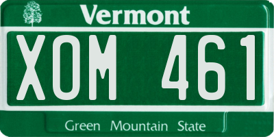 VT license plate XOM461