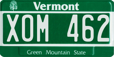 VT license plate XOM462