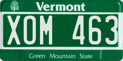VT license plate XOM463