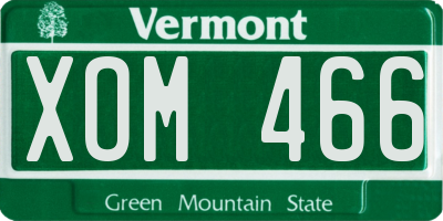 VT license plate XOM466
