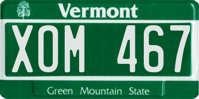 VT license plate XOM467