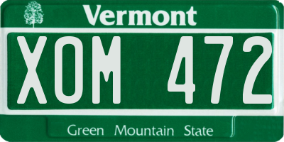 VT license plate XOM472