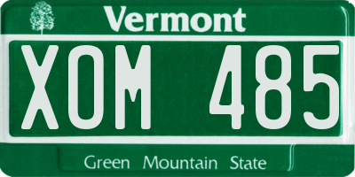 VT license plate XOM485