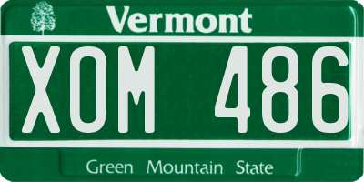 VT license plate XOM486