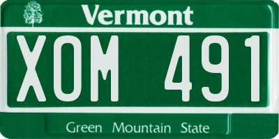 VT license plate XOM491