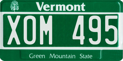 VT license plate XOM495