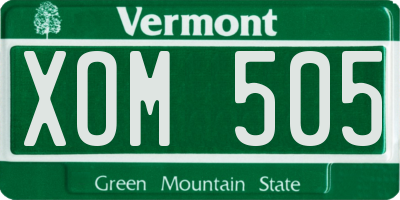 VT license plate XOM505