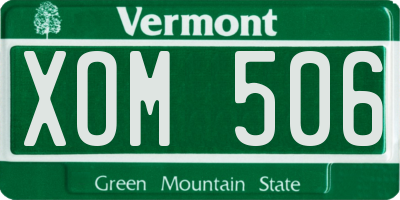 VT license plate XOM506