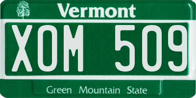 VT license plate XOM509