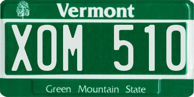 VT license plate XOM510