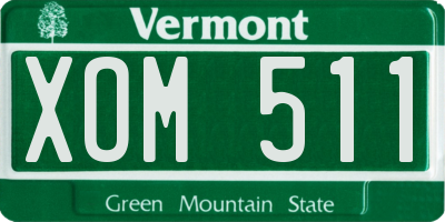 VT license plate XOM511