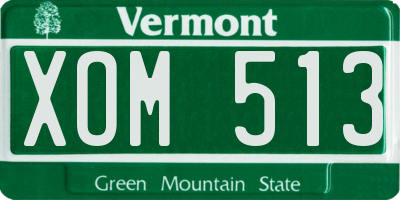 VT license plate XOM513