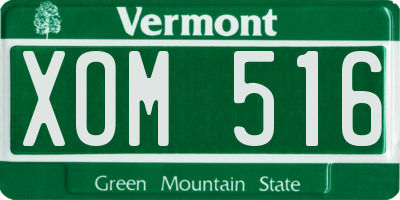VT license plate XOM516