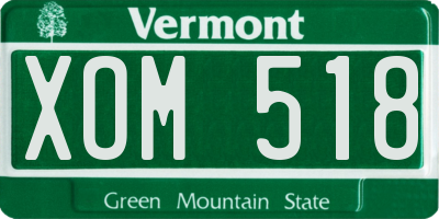 VT license plate XOM518