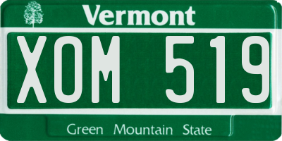 VT license plate XOM519