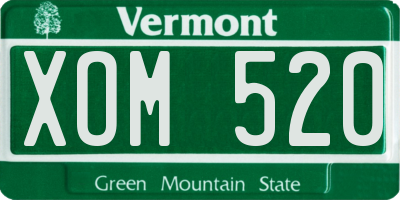 VT license plate XOM520