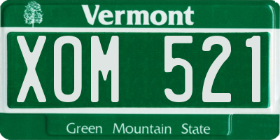 VT license plate XOM521