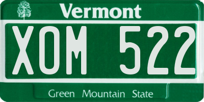 VT license plate XOM522