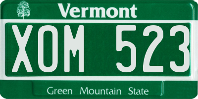 VT license plate XOM523