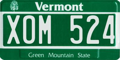 VT license plate XOM524