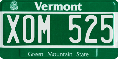 VT license plate XOM525