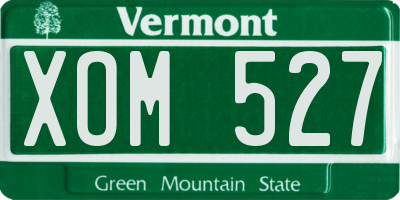VT license plate XOM527