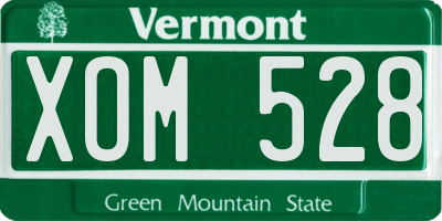 VT license plate XOM528