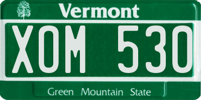 VT license plate XOM530