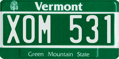 VT license plate XOM531