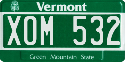 VT license plate XOM532