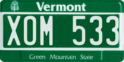 VT license plate XOM533
