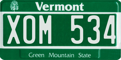 VT license plate XOM534