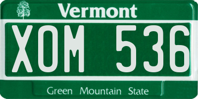 VT license plate XOM536