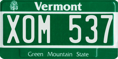 VT license plate XOM537