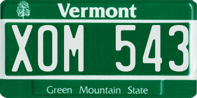 VT license plate XOM543