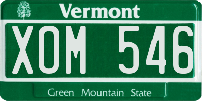 VT license plate XOM546