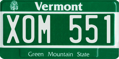 VT license plate XOM551