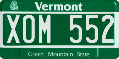 VT license plate XOM552