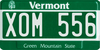 VT license plate XOM556
