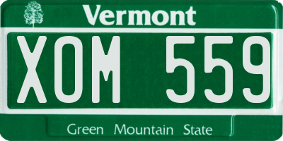 VT license plate XOM559
