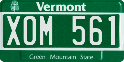 VT license plate XOM561