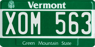 VT license plate XOM563