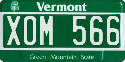 VT license plate XOM566