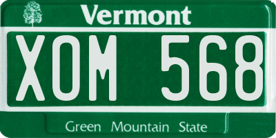 VT license plate XOM568